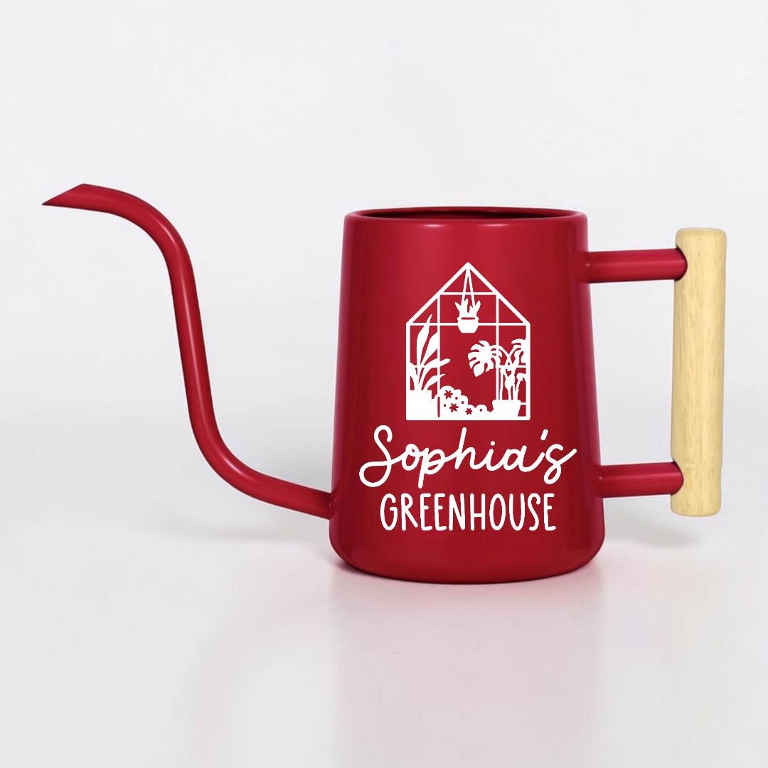 Metal Watering Can with Personalized Greenhouse Design