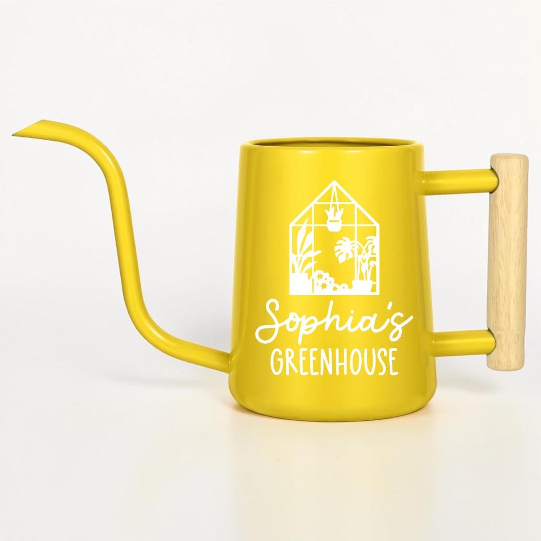 Metal Watering Can with Personalized Greenhouse Design