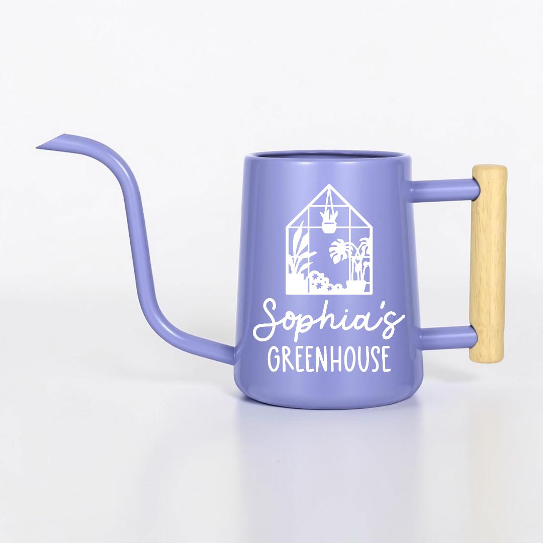 Metal Watering Can with Personalized Greenhouse Design