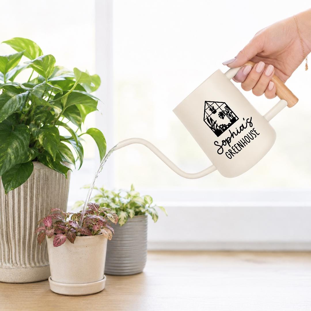 Metal Watering Can with Personalized Greenhouse Design