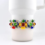 Tropical Destiny Bracelet Collection: Red Blue Yellow and Green Beaded Bracelets