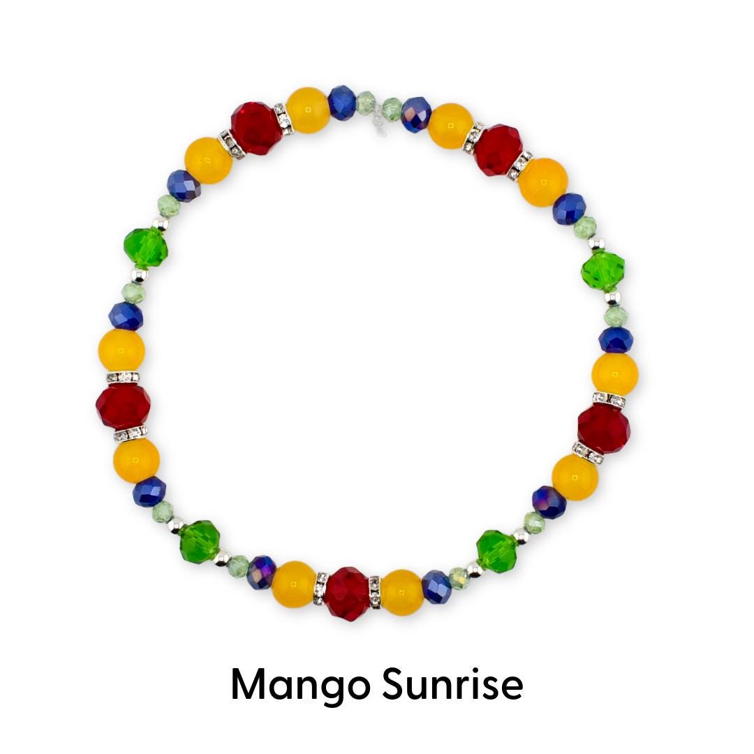 Tropical Destiny Bracelet Collection: Red Blue Yellow and Green Beaded Bracelets