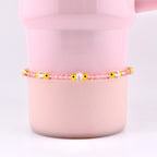 Blossom Gloss Bracelet Collection: Light Pink and Gold Stackable Bracelets
