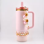 Blossom Gloss Bracelet Collection: Light Pink and Gold Stackable Bracelets