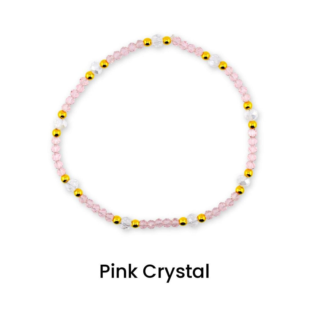 Blossom Gloss Bracelet Collection: Light Pink and Gold Stackable Bracelets