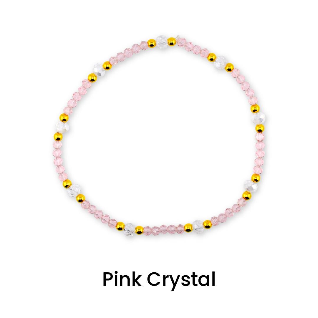 Blossom Gloss Bracelet Collection: Light Pink and Gold Stackable Bracelets