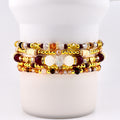 Bedrock Gloss Handmade Beaded Bracelet Collection: Burgundy Gold and Cream Bracelets