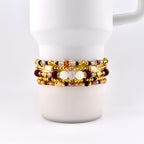 Bedrock Gloss Handmade Beaded Bracelet Collection: Burgundy Gold and Cream Bracelets