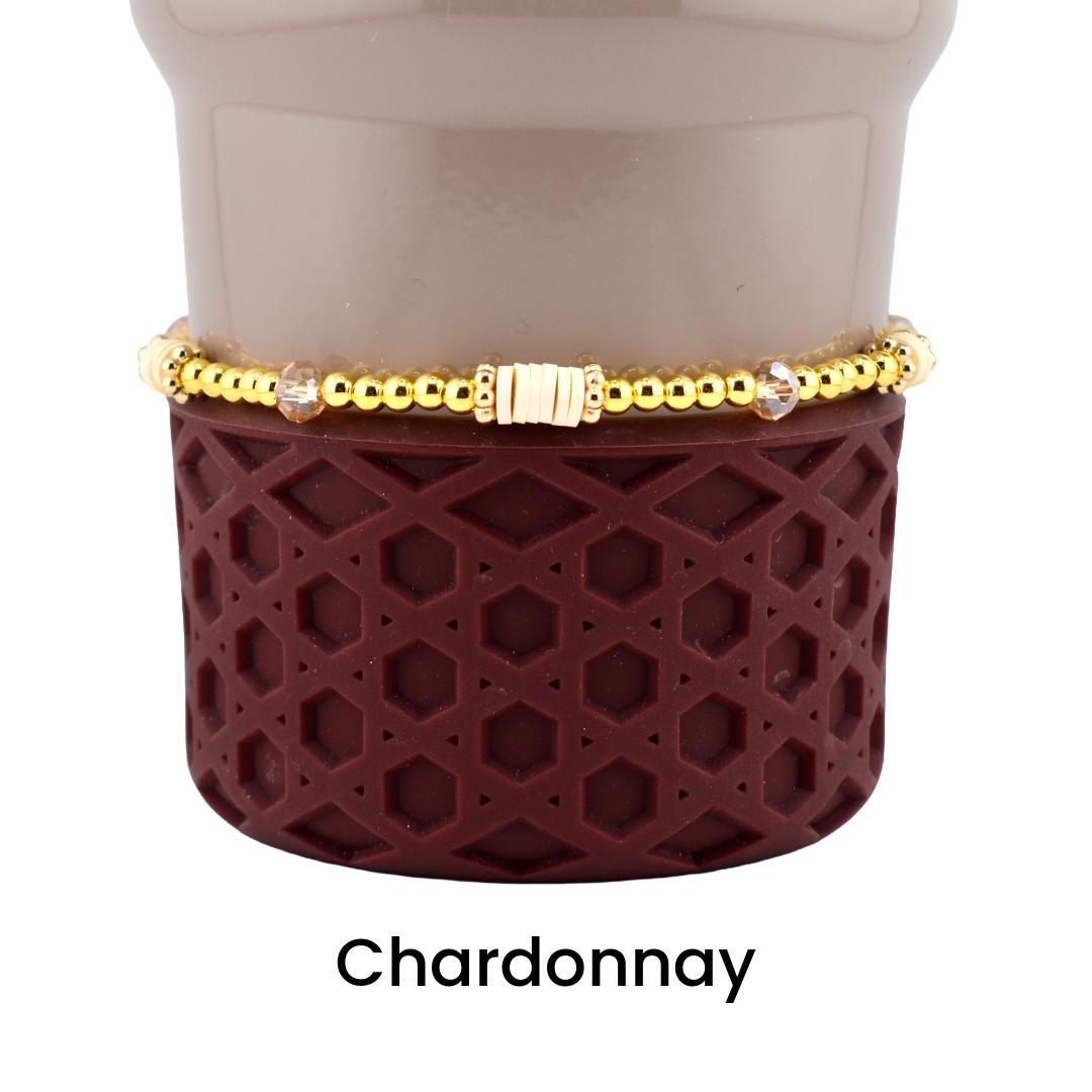 Bedrock Gloss Handmade Beaded Bracelet Collection: Burgundy Gold and Cream Bracelets