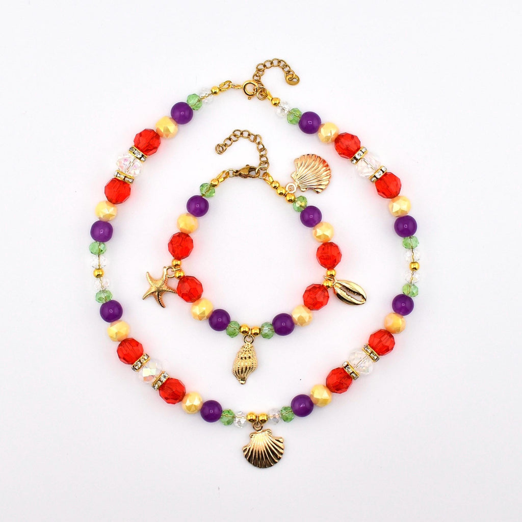 Princess Ariel Mermaid Necklace and Bracelet Set