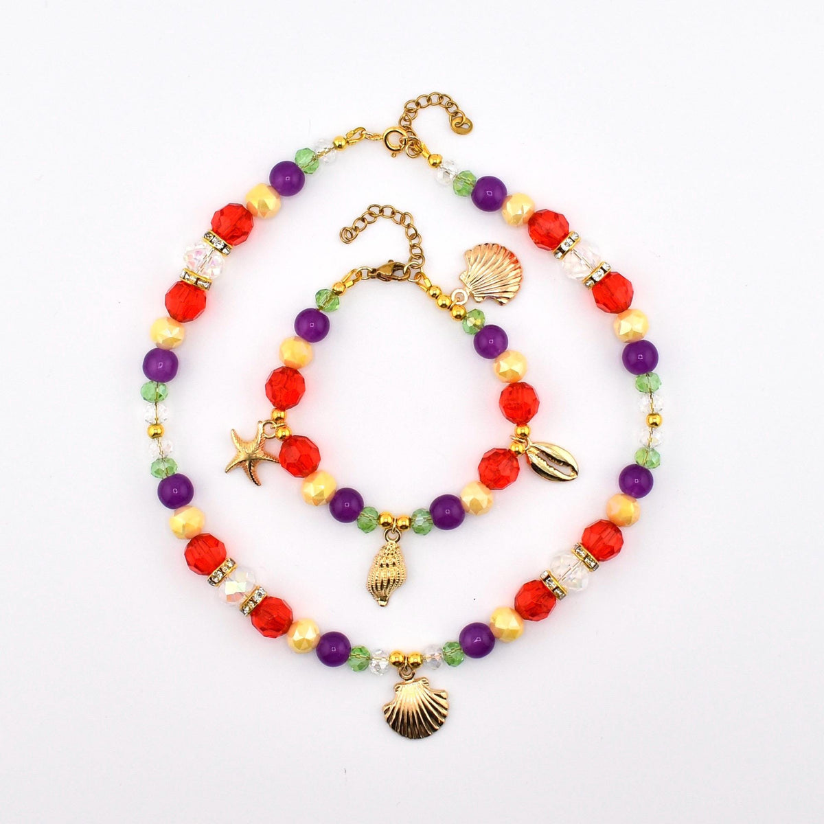 Princess Ariel Mermaid Necklace and Bracelet Set