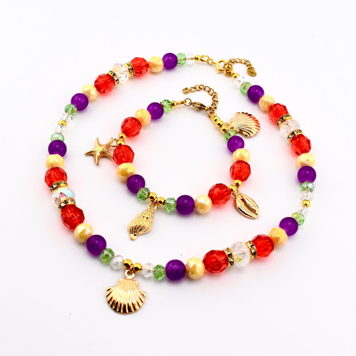 Princess Ariel Mermaid Necklace and Bracelet Set