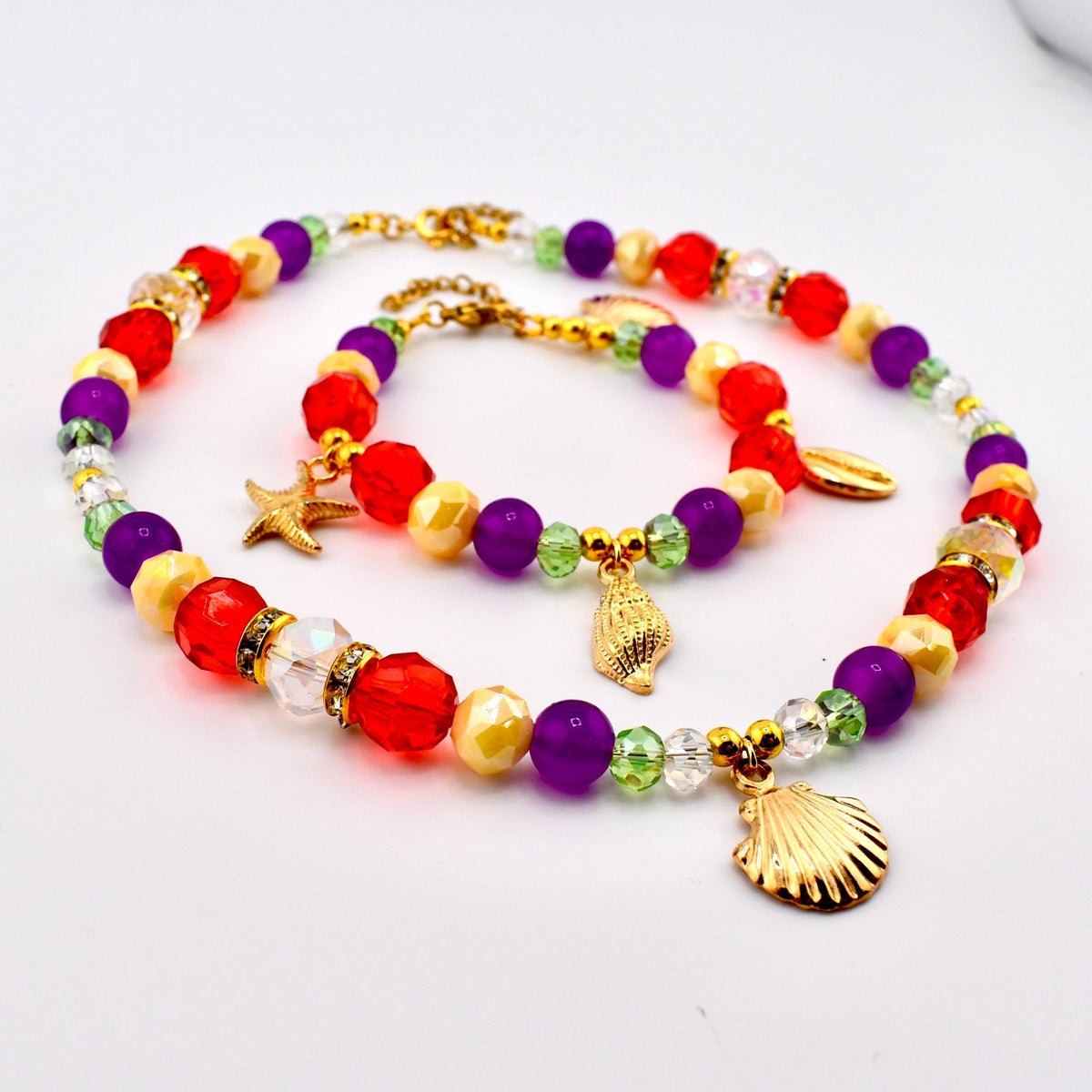 Princess Ariel Mermaid Necklace and Bracelet Set