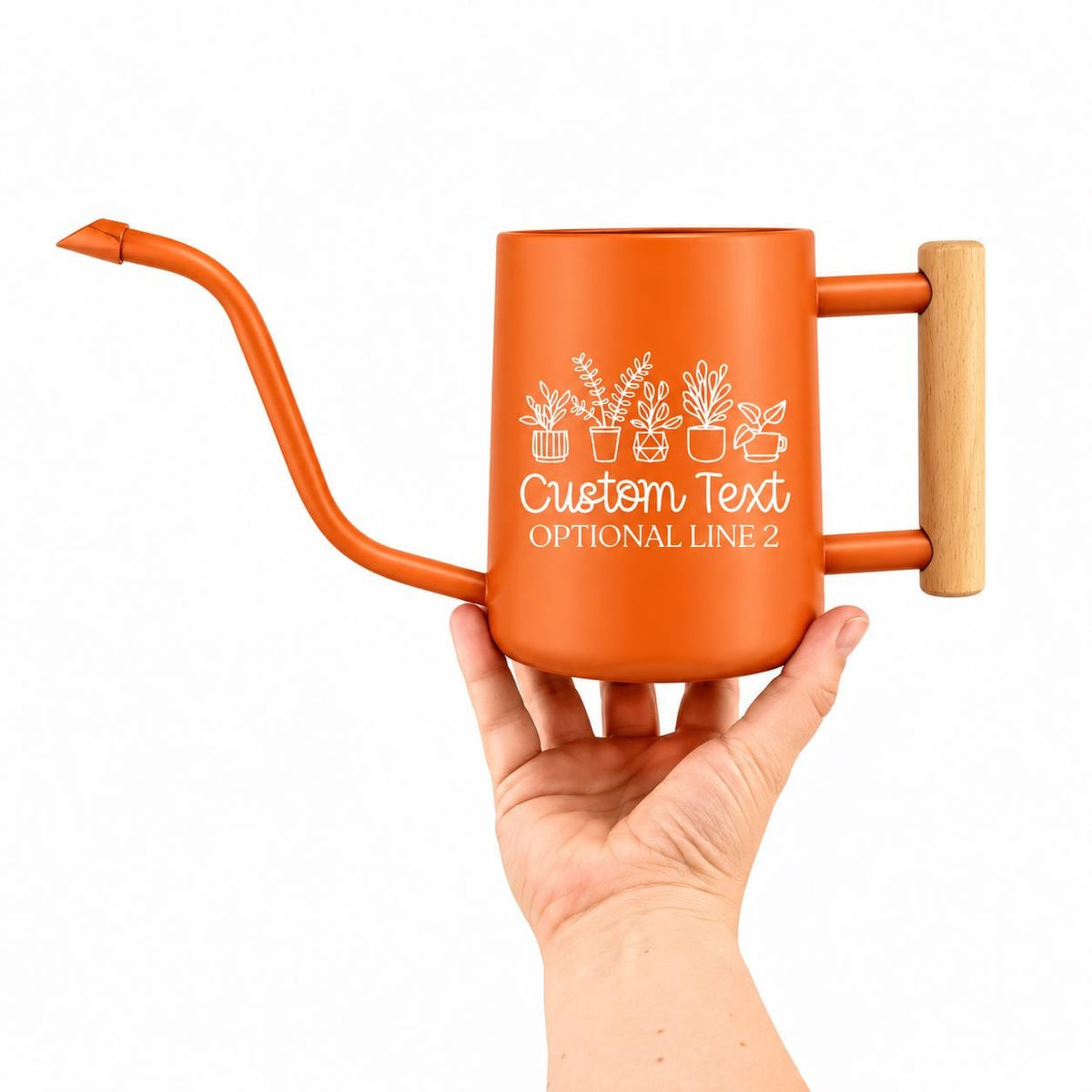 Personalized Watering Can with House Plants and Customizable Name or Word Design