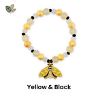 Moth Charm Beaded Stretch Bracelet | Celestial Enamel Moth Jewelry | Choose Your Color