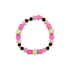 Pink and Black Halloween Charm Bracelet Set of 5