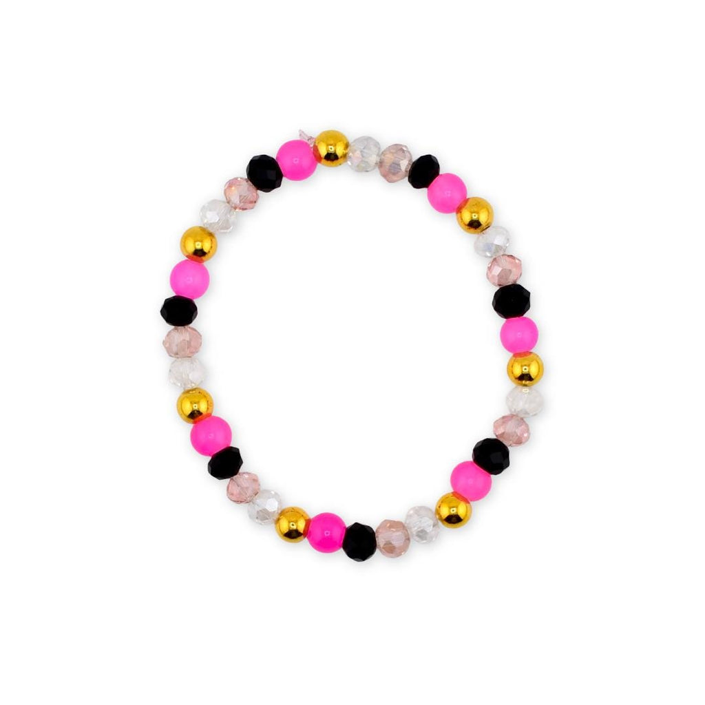 Pink and Black Halloween Charm Bracelet Set of 5