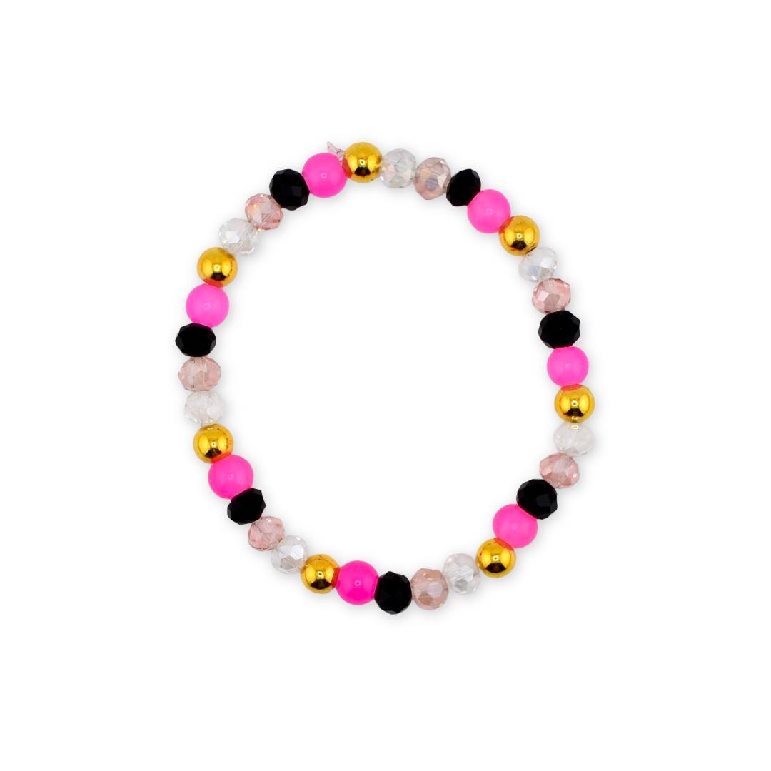 Pink and Black Halloween Charm Bracelet Set of 5