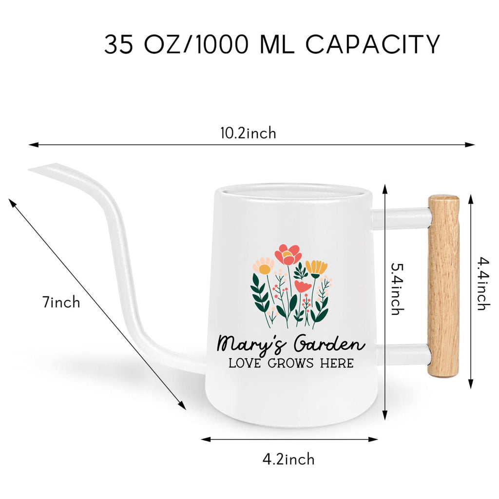 Personalized Boho Floral Watering Can | Metal Watering Can with Flowers and Custom Name or Word Design