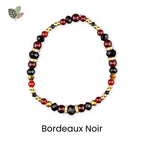 Bordeaux Lace Bracelet Collection: Red Black and Gold Beaded Bracelets with Rhinestone Spider Charm