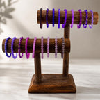 Purple Beaded Stretch Bracelet | Minimalist Bead Stacking Bracelet