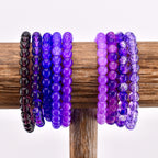 Purple Beaded Stretch Bracelet | Minimalist Bead Stacking Bracelet