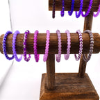Purple Beaded Stretch Bracelet | Minimalist Bead Stacking Bracelet