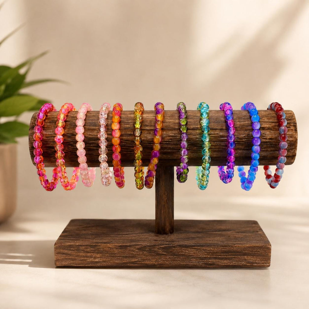 Mixed Color Beaded Stretch Bracelet | Minimalist Bead Stacking Bracelet