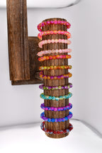 Mixed Color Beaded Stretch Bracelet | Minimalist Bead Stacking Bracelet