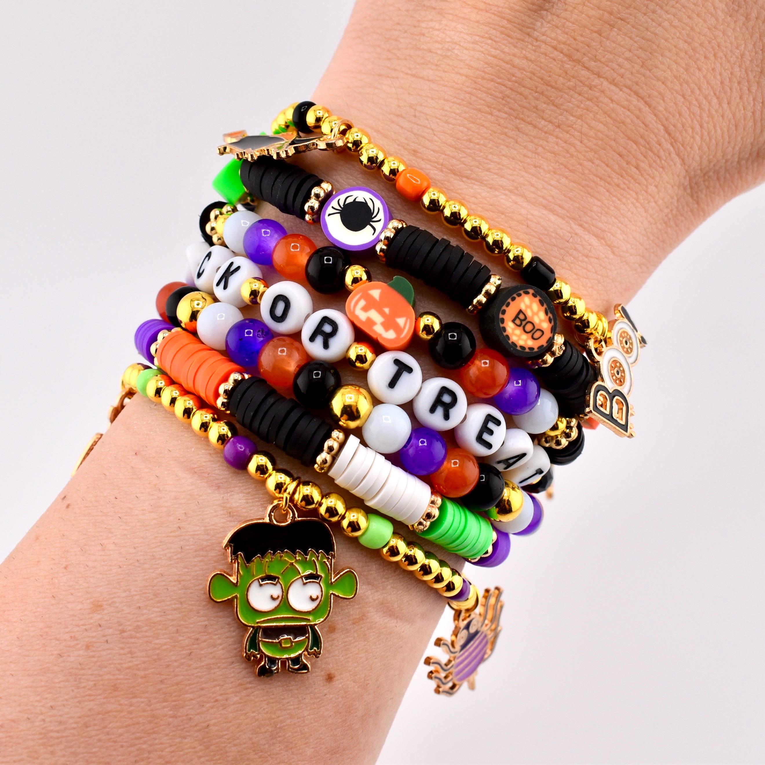 Trick or Treat Bracelet Collection: Halloween Charm Bracelet Stack
