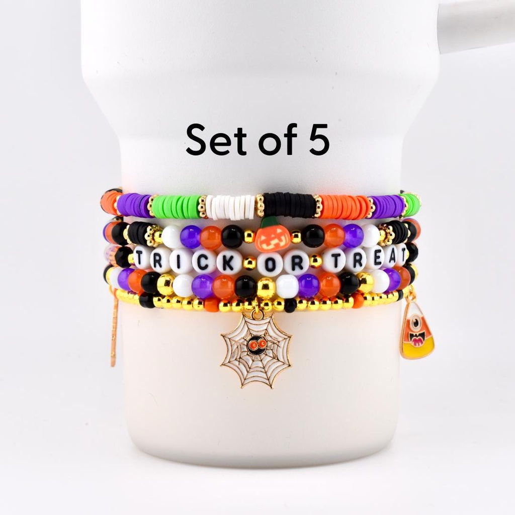 Trick or Treat Bracelet Collection: Halloween Charm Bracelet Stack