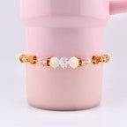 Blossom Gloss Bracelet Collection: Light Pink and Gold Stackable Bracelets