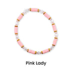 Blossom Gloss Bracelet Collection: Light Pink and Gold Stackable Bracelets