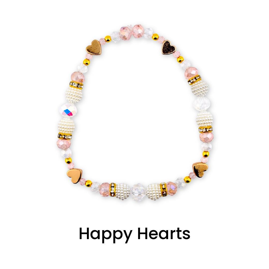 Blossom Gloss Bracelet Collection: Light Pink and Gold Stackable Bracelets