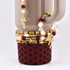 Bedrock Gloss Handmade Beaded Bracelet Collection: Burgundy Gold and Cream Bracelets