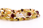 Bedrock Gloss Handmade Beaded Bracelet Collection: Burgundy Gold and Cream Bracelets