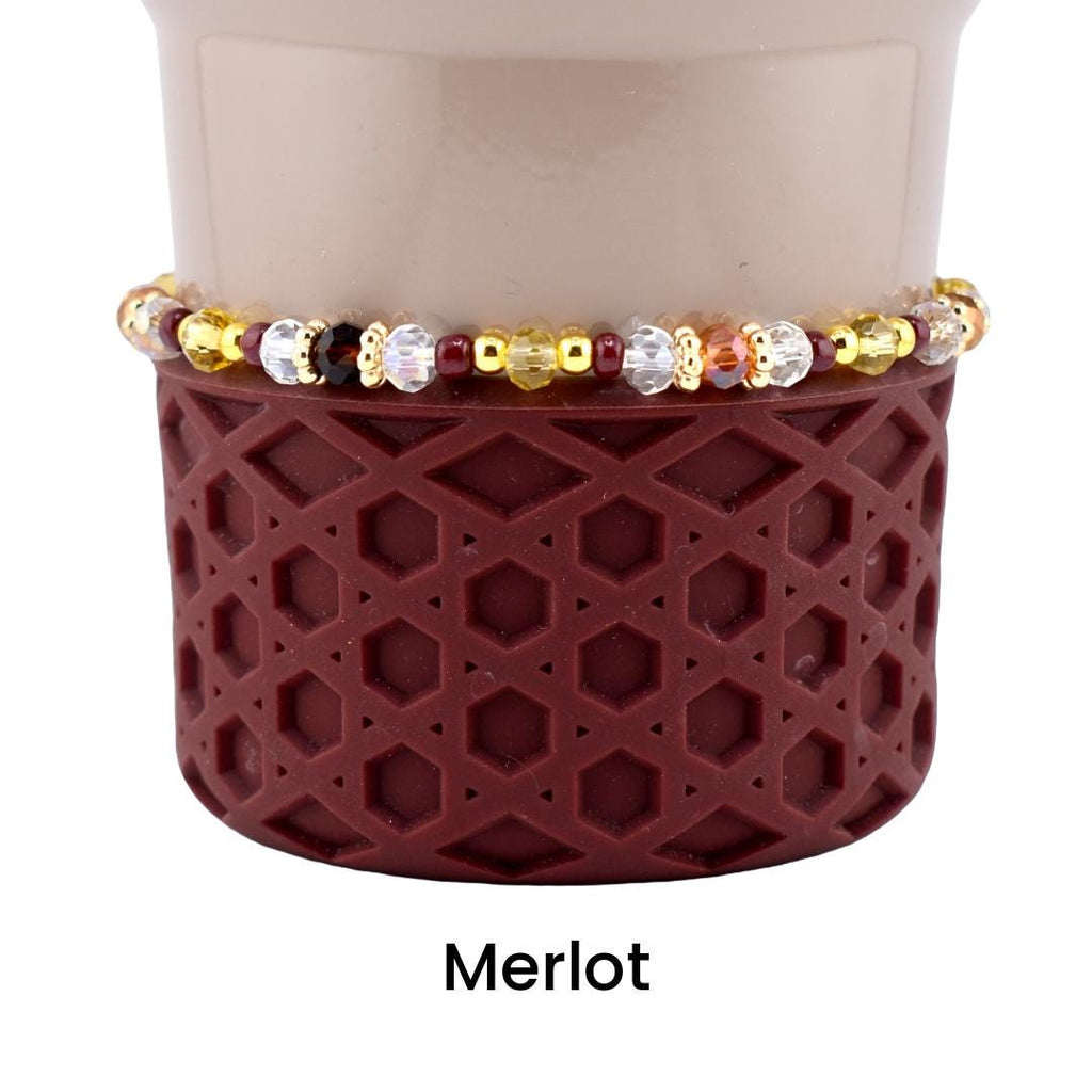 Bedrock Gloss Handmade Beaded Bracelet Collection: Burgundy Gold and Cream Bracelets