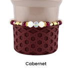 Bedrock Gloss Handmade Beaded Bracelet Collection: Burgundy Gold and Cream Bracelets
