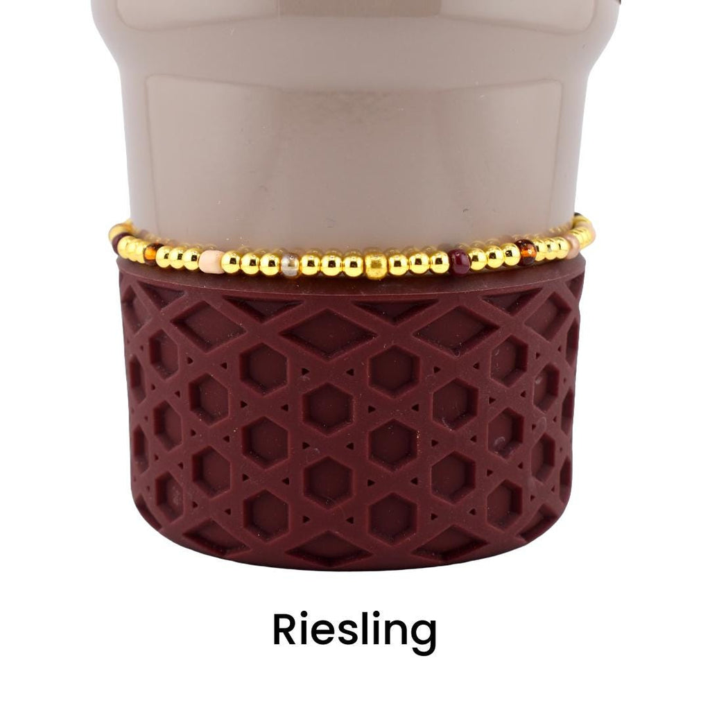 Bedrock Gloss Handmade Beaded Bracelet Collection: Burgundy Gold and Cream Bracelets