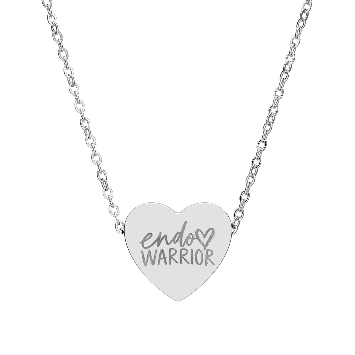Endo Warrior Heart Necklace | Engraved Endometriosis Awareness Jewelry