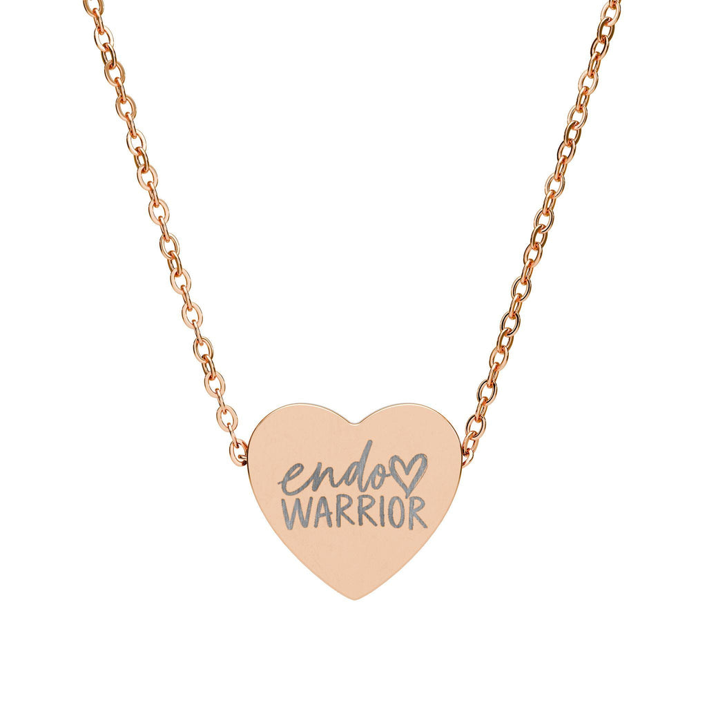 Endo Warrior Heart Necklace | Engraved Endometriosis Awareness Jewelry