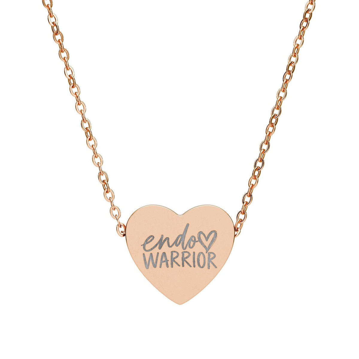 Endo Warrior Heart Necklace | Engraved Endometriosis Awareness Jewelry