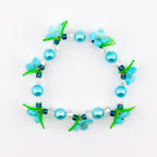 Blue Garden Bracelet | Blue Flower Beaded Stretch Bracelet