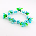 Blue Garden Bracelet | Blue Flower Beaded Stretch Bracelet