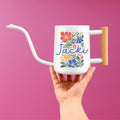 Personalized Watering Can with Colorful Floral Design and Name