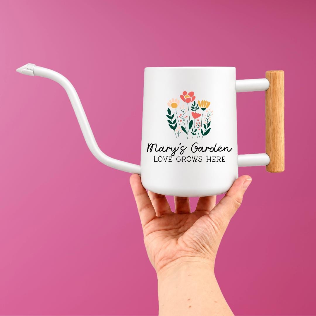 Personalized Boho Floral Watering Can