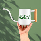 White Watering Can with Plant Dad Design