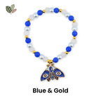 Moth Charm Beaded Stretch Bracelet | Celestial Enamel Moth Jewelry | Choose Your Color