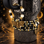 Black and Gold Snake or Moth Tumbler Handle Charm