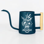 Watering Can with Personalized Name or Word and Floral Bouquet in Mason Jar Design